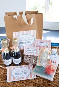 Themed wedding welcome box idea